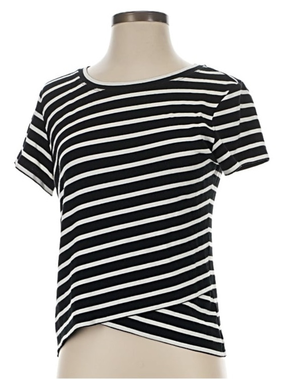 Cabi Striped T-shirt Black White Small